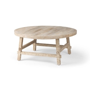Rosie Blonde Solid Wood 36" Round Coffee Table - 36"L x 36"W x 16"H ...